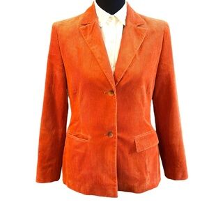 Vintage Marley's Burnt Orange Corduroy Blazer Made in Italy Size 8